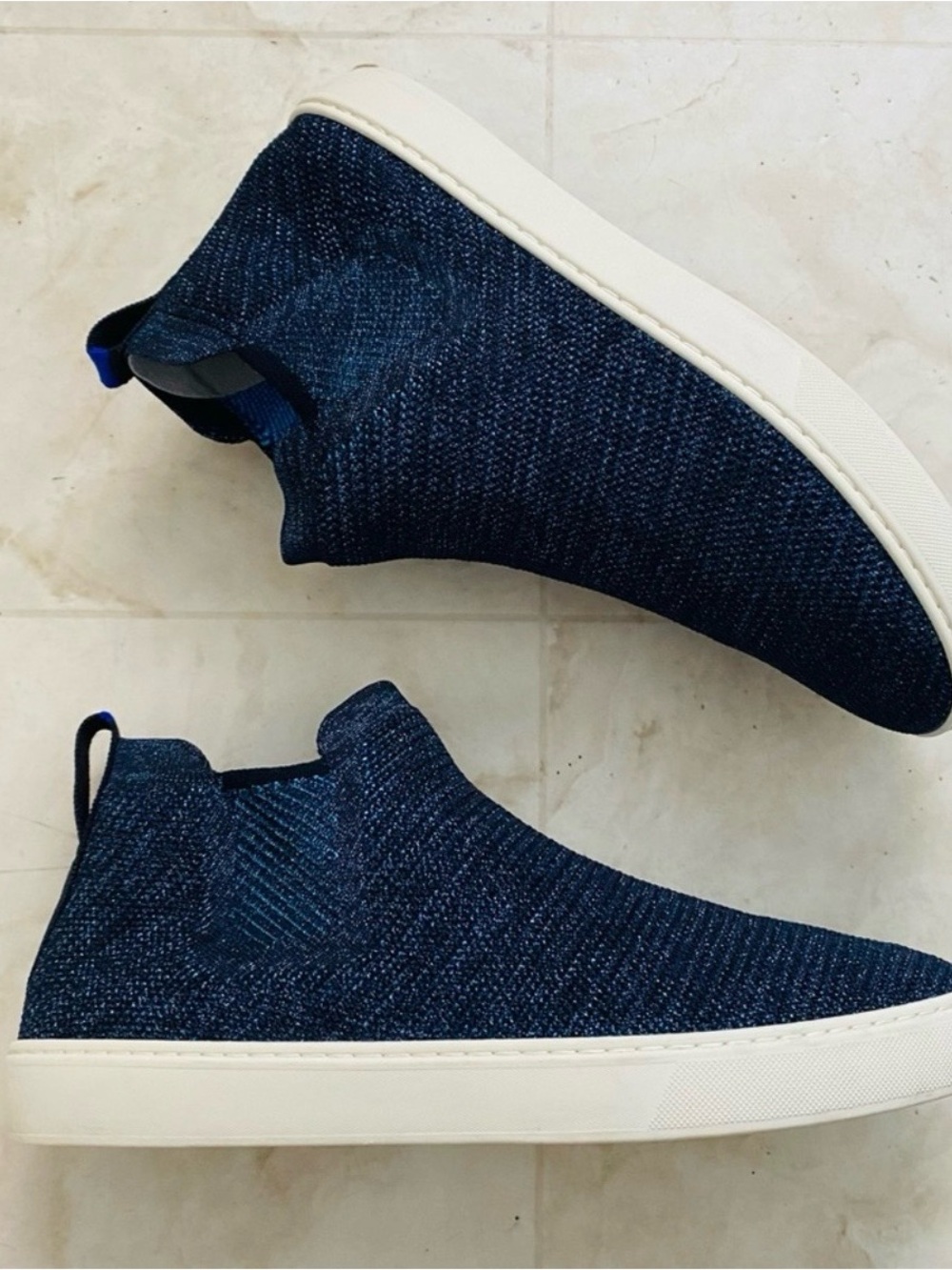 Rothy's Women's Slip-On Knit Sneakers in Navy Blue